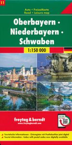 Wegenkaart - landkaart 11 Oberbayern - Niederbayern - Schwaben | Freyt