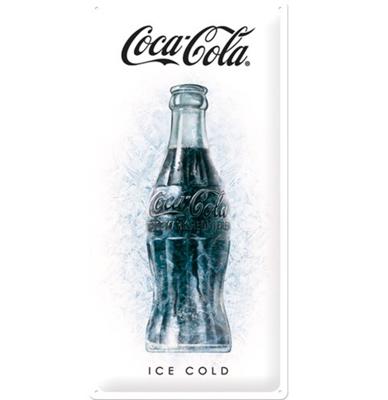 Coca-Cola Ice White Metalen Bord - 25 x 50 cm