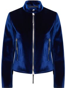 Giuseppe Zanotti veste zippée en velours - Bleu