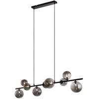 Freelight Hanglamp Calcio Zwart - Smoke Glas 9Lichts 125cm - thumbnail