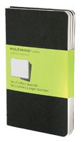 Schrift Moleskine 90x140mm blanco 240 pagina&apos;s 70gr zwart set à 3 stuks