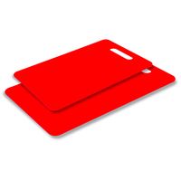 Excellent Houseware snijplank - set van 2 formaten - rood - kunststof