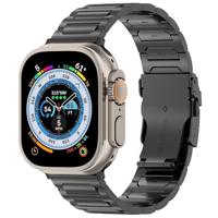 By Qubix - Titanium H-type schakelband - Zwart - Compatible met Apple Watch 44mm / 45mm / 46mm / 49mm - Compatible Apple watch bandjes