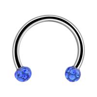 Circular barbell Chirurgisch staal 316L / Kristal Circular Barbells - thumbnail