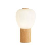 Searchlight Houten tafellamp Ella met wit glas EU31410-1NA