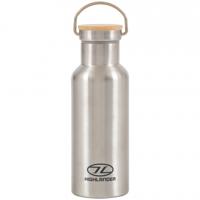 Highlander thermosfles Campsite 500 ml bamboe/RVS zilver