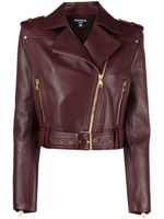 Balmain leather biker jacket - RED - thumbnail