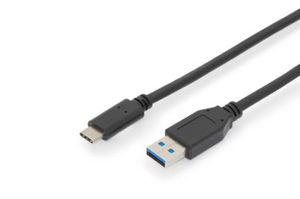 ASSMANN Electronic AK-300146-010-S 1m USB C USB A Mannelijk Mannelijk Zwart USB-kabel