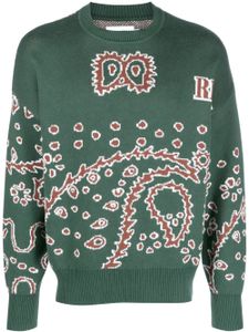 RHUDE pull en maille intarsia - Vert