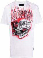 Philipp Plein t-shirt Skull On Fire en coton - Blanc