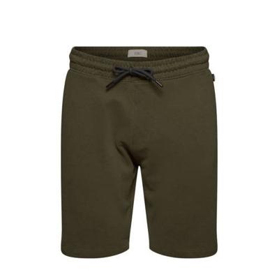 edc Men regular fit sweatshort van biologisch katoen donker kaki edc Men regular fit sweatshort van biologisch katoen donker kaki