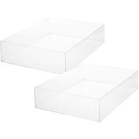 Set van 2x stuks sieraden/make-up houder/box rechthoek 38,5 x 8,5 cm van kunststof