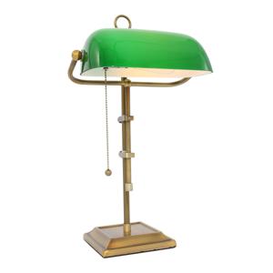 Steinhauer Bankierslamp Ancilla goud met groen 7961BR