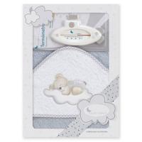 Interbaby Badaccessoires Cloud 100 Cm Katoen Grijs 2-delig