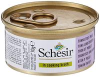 Schesir Kattenvoer, bouillon, tonen/kip, 280 g