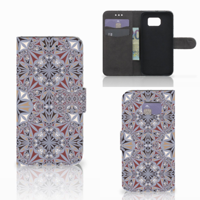 Samsung Galaxy S6 | S6 Duos Bookcase Flower Tiles