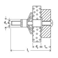 Fischer hollewandplug metaal HM 6x65 tbv dikte 20-34mm