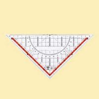 Geodriehoek 32 cm acrylglas glashelder rode achtergrond, 10 stuks
