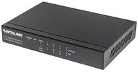 Intellinet 5-poorts Gigabit Ethernet PoE+ Switch met SFP Combo-Port 4X PSE-poorten IEEE 802.3at/af Power Over (PoE+/PoE) 80 W Desktopswitch 561174 zwart