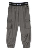 MSGM Kids pantalon à taille à logo - Gris