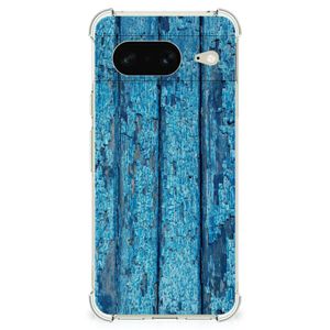 Google Pixel 8 Stevig Telefoonhoesje Wood Blue