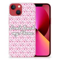 Apple iPhone 13 Silicone-hoesje Flowers Pink DTMP - thumbnail