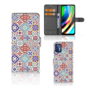 Motorola Moto G9 Plus Bookcase Tiles Color