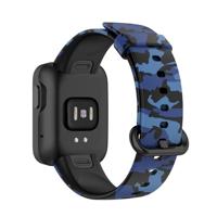 By Qubix - Siliconen band met print - Camouflage blauw - Compatible met Xiaomi Mi Watch Lite/Redmi Watch - Compatible Xiaomi bandje