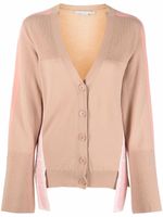 Stella McCartney cardigan à bandes logo - Tons neutres