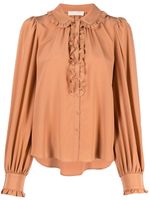 Ulla Johnson blouse Philipa en soie à volants - Orange