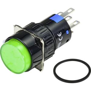 TRU COMPONENTS TC-9219056 Verlichte drukschakelaar 250 V/AC 3 A 1x uit/aan Continu Groen (Ø) 18 mm IP65 1 stuk(s)