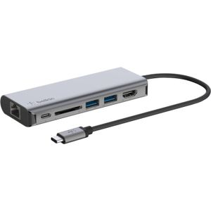 Belkin CONNECT Meerpoorts 6-in-1 USB-C hub dockingstation