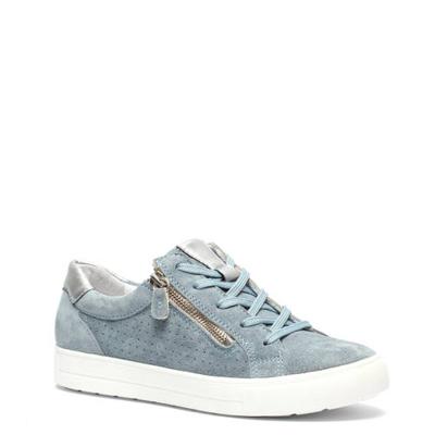 Hush Puppies leren sneakers met crocoprint blauw Hush Puppies leren sneakers met crocoprint blauw