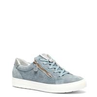 Hush Puppies leren sneakers met crocoprint blauw