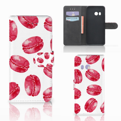HTC U11 Book Cover Pink Macarons