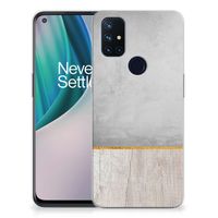 OnePlus Nord N10 5G Bumper Hoesje Wood Concrete - thumbnail