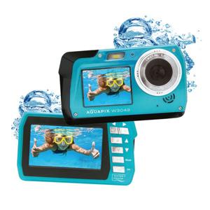 Aquapix W3048-I Edge Iceblue Digitale camera 48 Mpix Ice, Blue Onderwatercamera, Frontdisplay