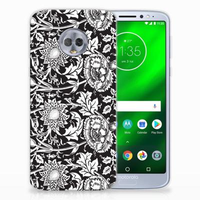 Motorola Moto G6 Plus TPU Case Black Flowers Motorola Moto G6 Plus TPU Case Black Flowers