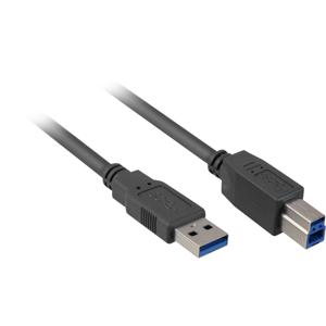 Sharkoon 1m, USB3.0-A/USB3.0-B USB-kabel USB 3.2 Gen 1 (3.1 Gen 1) USB A USB B Zwart