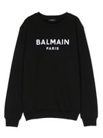 Balmain Kids sweat en coton à logo imprimé - Noir