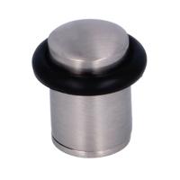 AMIG Deurstopper/deurbuffer - 1x - D20mm - inclusief schroeven - mat zilver   -