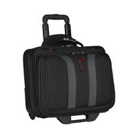 Wenger Granada aktekoffer, laptoptas 17 inch met wielen, notebook t/m 17 inch, 24 l, dames heren, kantoor zakelijk uni school, zwart