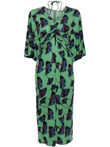 DVF Diane von Furstenberg robe Valerie à fleurs - Vert