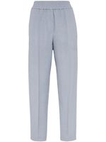 Brunello Cucinelli pantalon droit à taille haute - Bleu