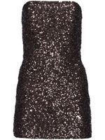 Retrofete robe courte Heather brodée de sequins - Marron