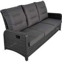 Soho Forte wicker Loungebank antraciet - 3 persoons - thumbnail