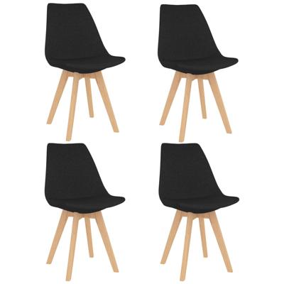 vidaXL Eetkamerstoelen 4 st stof zwart