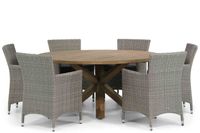 Garden Collections Dublin/Sand City 160 cm dining tuinset 7-delig