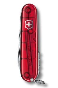 Victorinox Huntsman 1.3713.T Zwitsers zakmes Aantal functies 15 Rood (transparant)