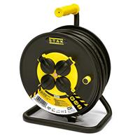 Professionele elektrische kabelhaspel, 4 stopcontacten en Schuko-stekker, H07RN-F3G2.5MM2, 40M, GS (TUV), IP44.